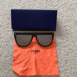 Fendi Mirrored flat top sunglasses